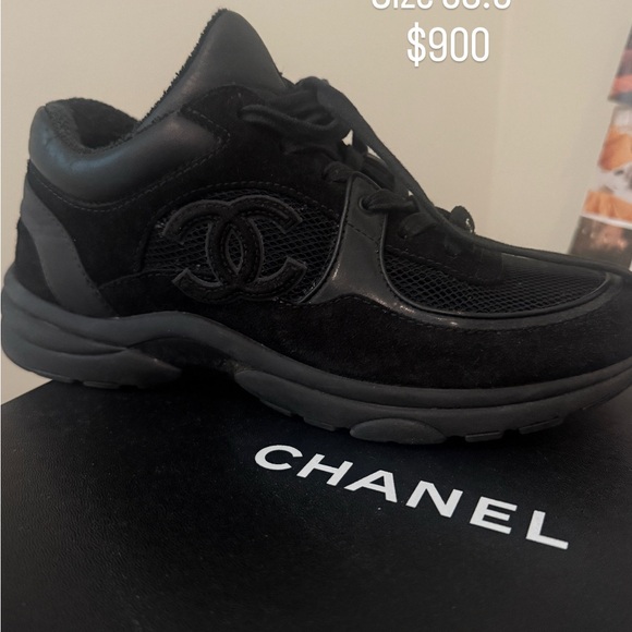 CHANEL Other - CHANEL Men's Black Mesh Sneakers
